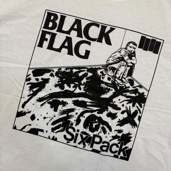Black Flag Six Pack White Punk T-Shirt Size Extra Large - Picture 4 of 4